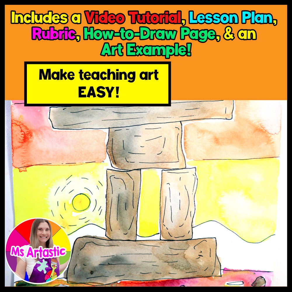 Canadian Art Project Inukshuk Art Lesson Canada Art Activity Winter – image 2