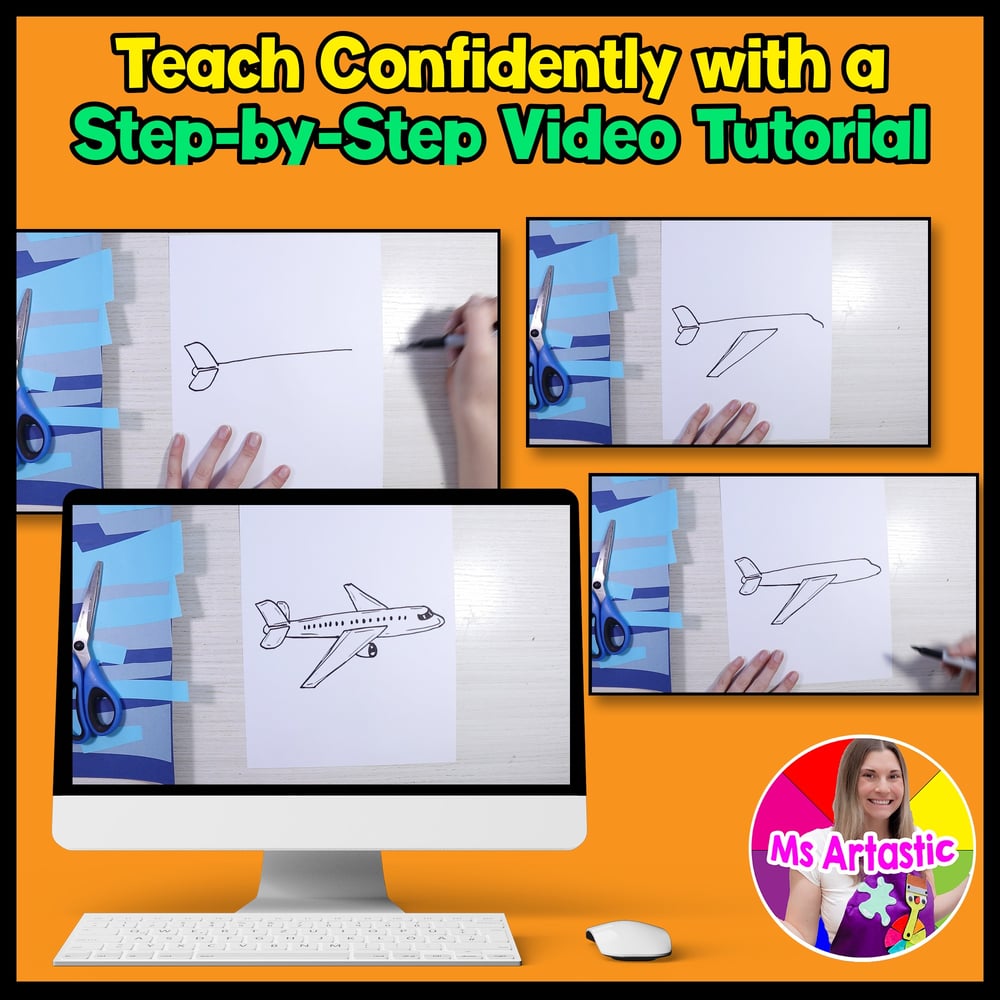Plane Art Project Art Lesson Cut Paper Art Activity Plane Art Transportation – image 4