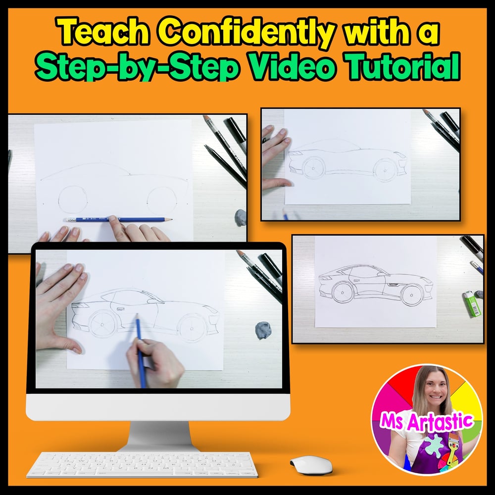 Supercar Art Project Car Art Lesson Drawing Art Middle School Drawing – image 4