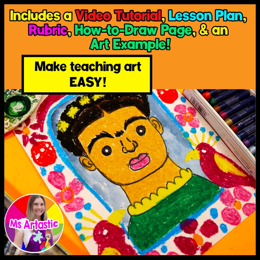Frida Kahlo Portrait Art Project Frida Kahlo Art Lesson Art History Art Activity – image 2