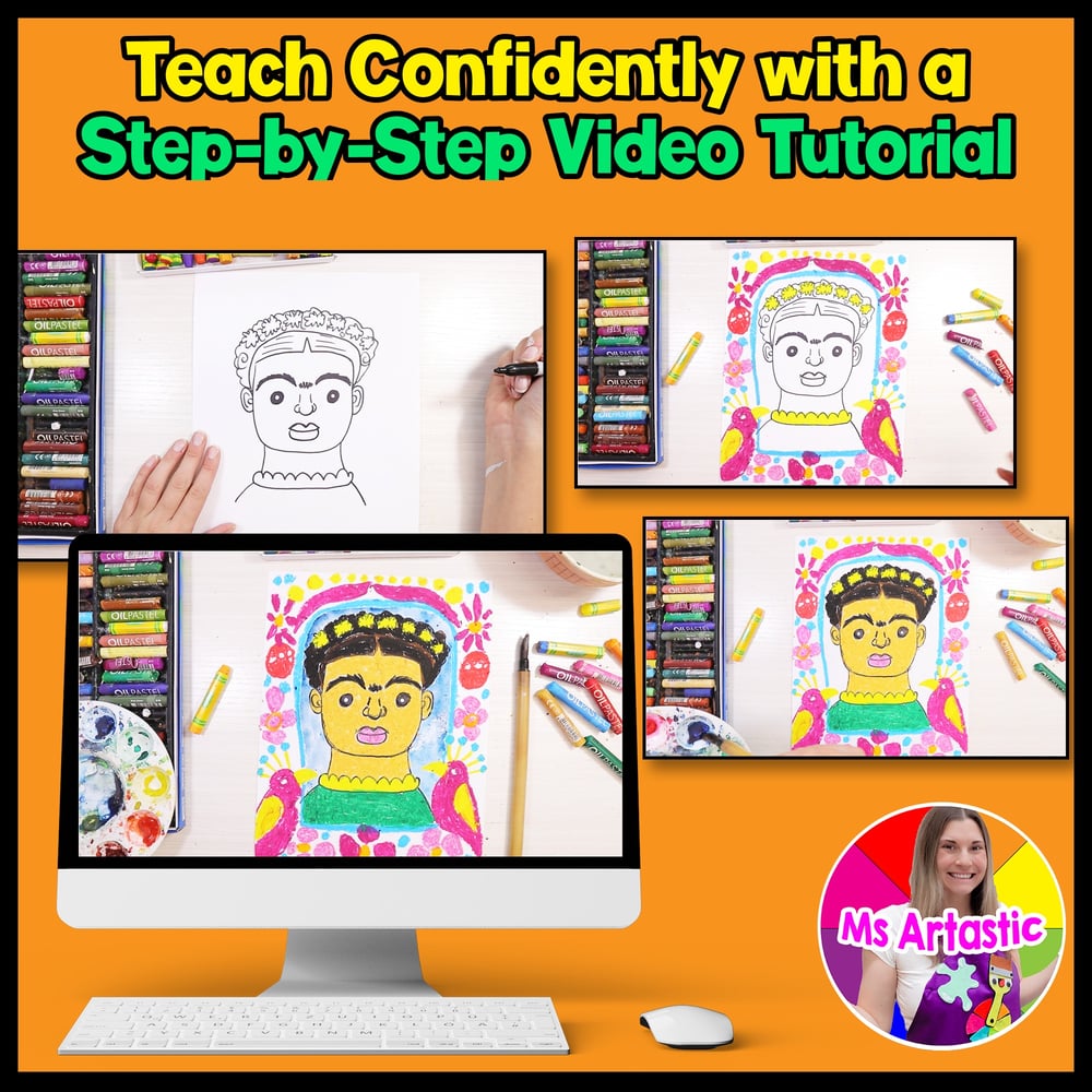 Frida Kahlo Portrait Art Project Frida Kahlo Art Lesson Art History Art Activity – image 4