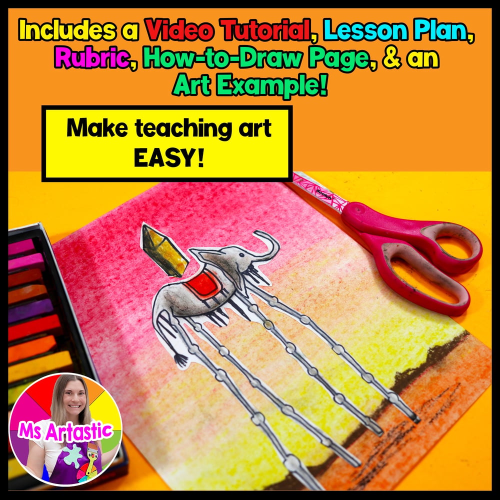 Salvador Dali Elephant Art Project Surrealism Art Lesson Primary Art Activity – image 2