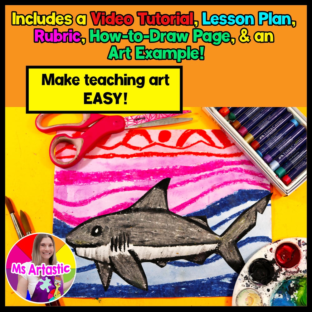 Ted Harrison Shark Art Project Ocean Art Lesson Canadian Art Activity Summer Art – image 2