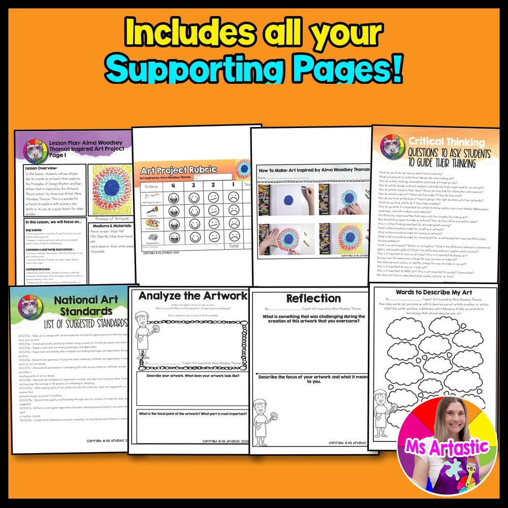Alma Woodsey Thomas Art Project Black History Month Art Lesson BHM Art Activity – image 3