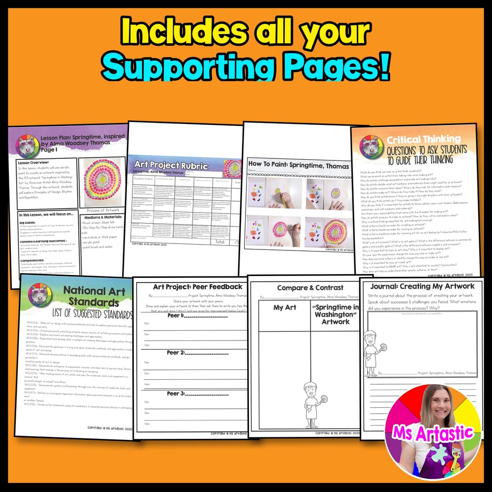 Alma Woodsey Thomas Art Project Black History Month Art Lesson Springtime Art – image 3