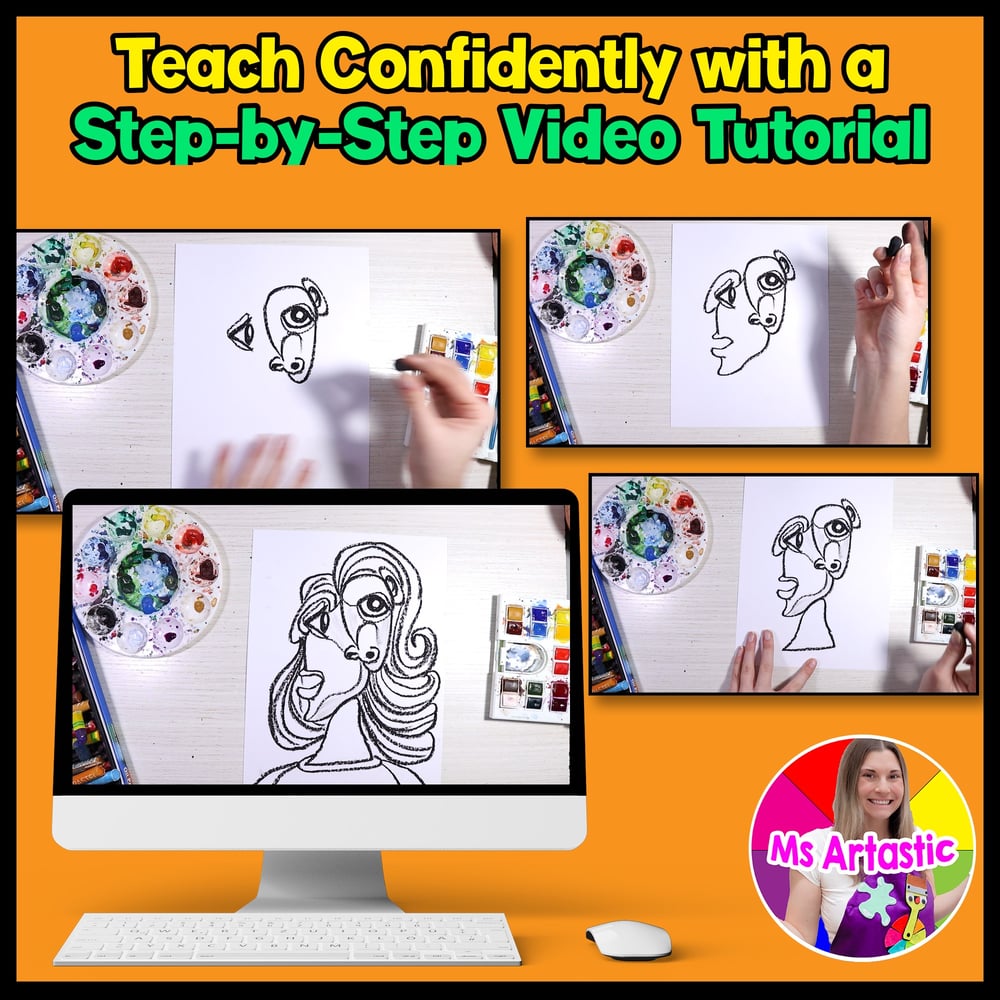 Picasso Art Project Cubist Self Portrait Art Lesson Art History Picasso Activity – image 4