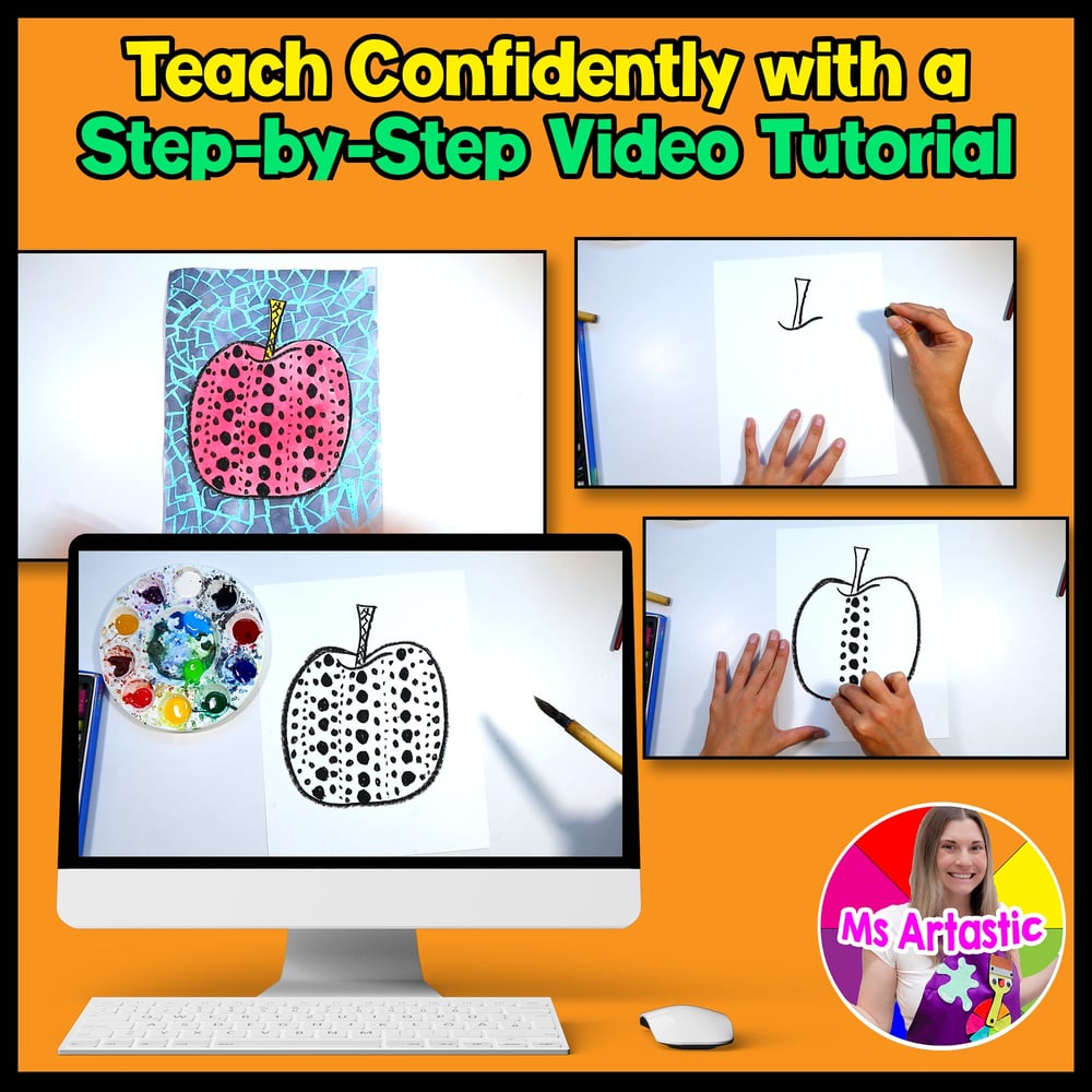 Back to School Yayoi Kusama Apple Art Project Video Art Lesson Famous Artist Art – image 4