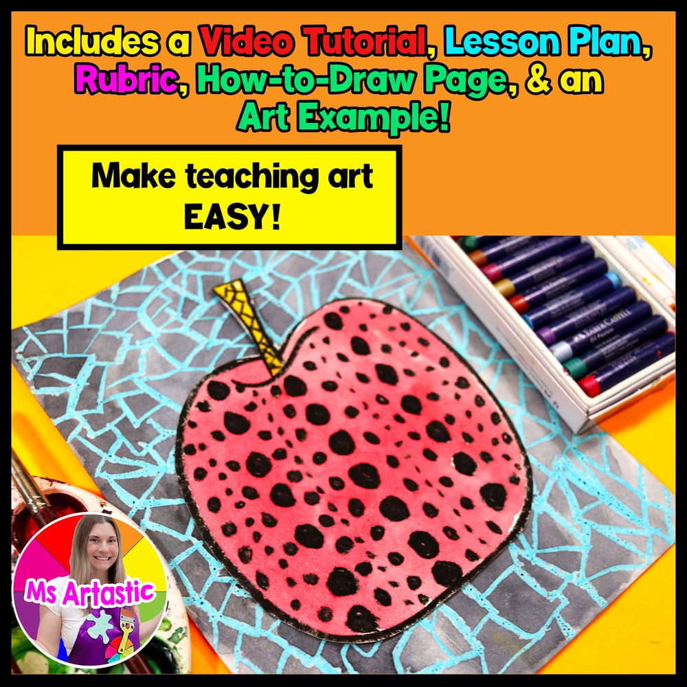Back to School Yayoi Kusama Apple Art Project Video Art Lesson Famous Artist Art – image 2