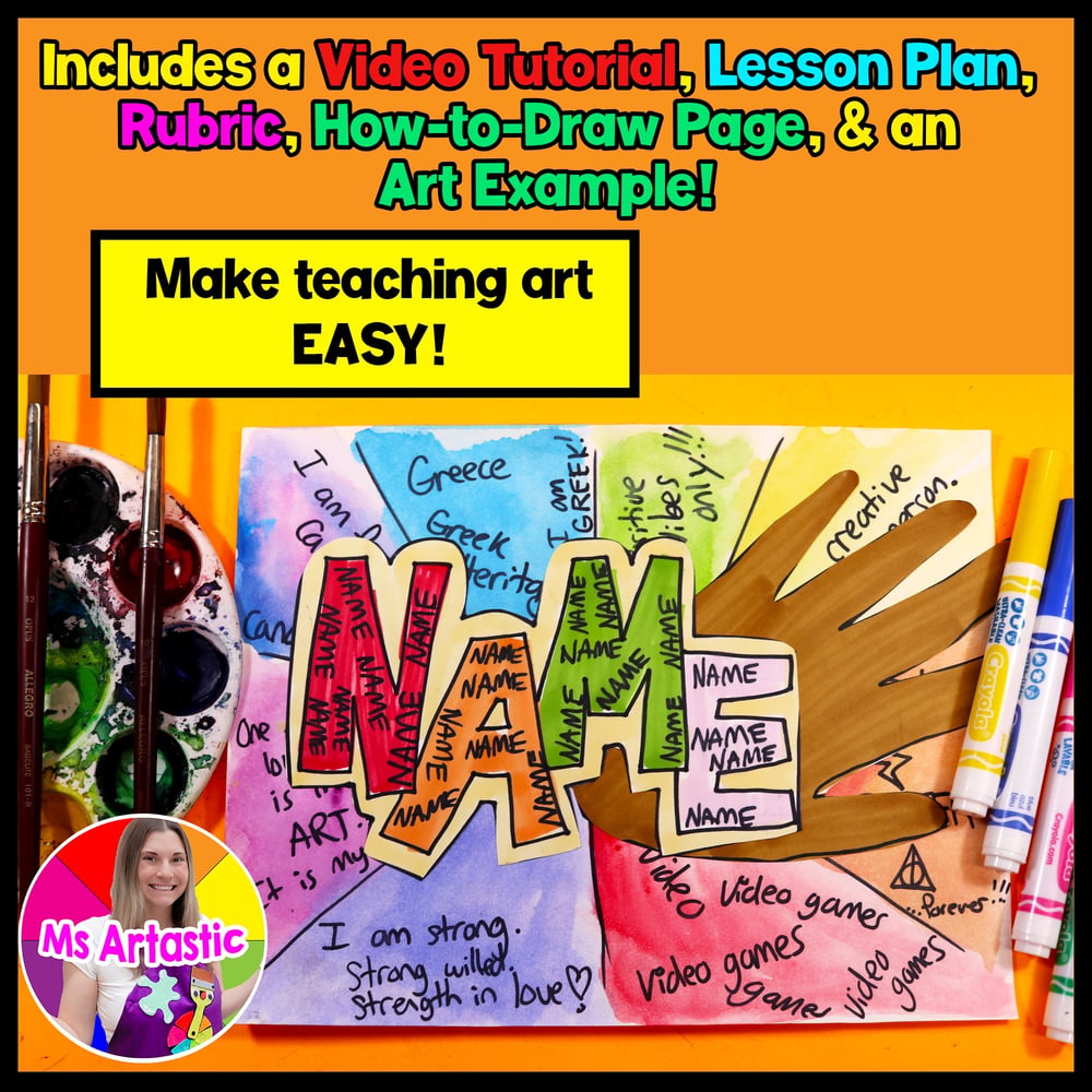 Back to School Name Word Art Project First Week of School All About Me Art – image 2