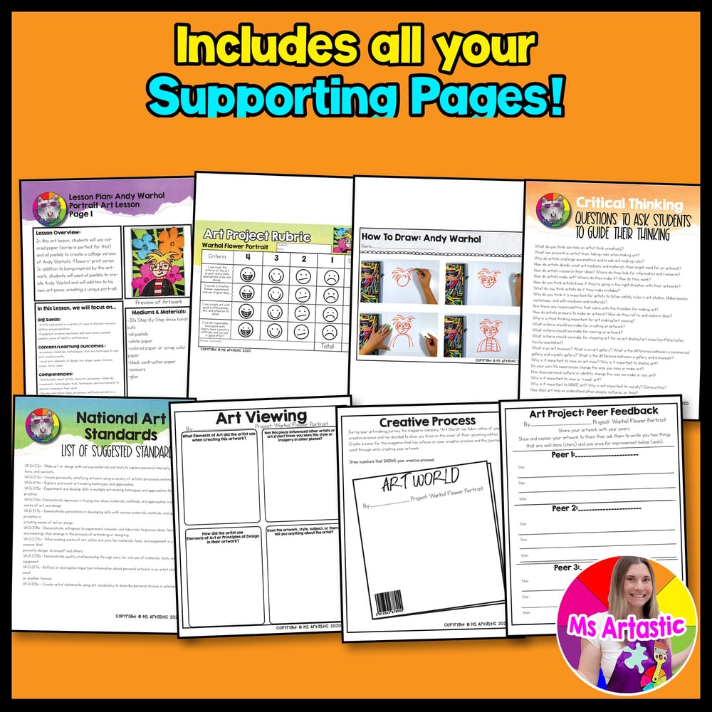 Andy Warhol Art Lesson Pop Art Collage Art History Elementary Art Activity – image 3
