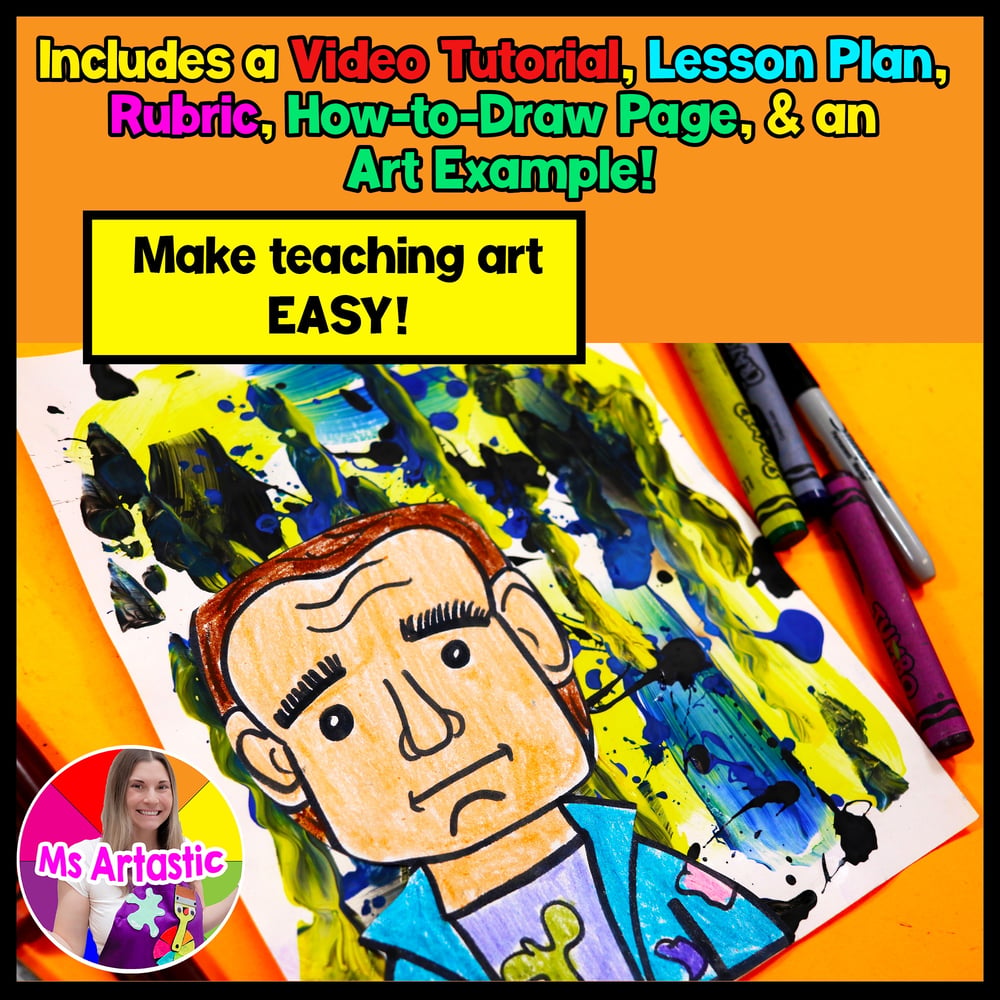 Jackson Pollock Art Project Pollock Portrait Art Lesson Art History Art Activity – image 2