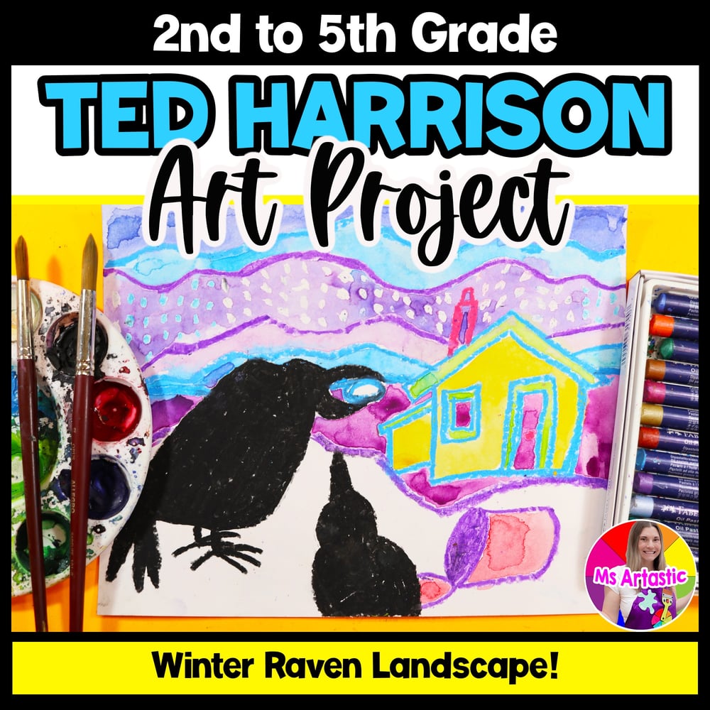 Ted Harrison Art Lesson Raven Winter Art Project Landscape Winter Art Activity