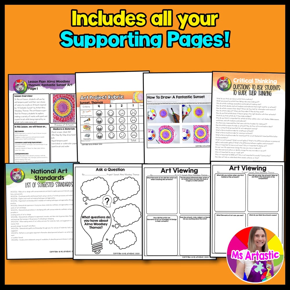 Alma Woodsey Thomas Art Project Sunset Art Lesson Black History Month Activity – image 3
