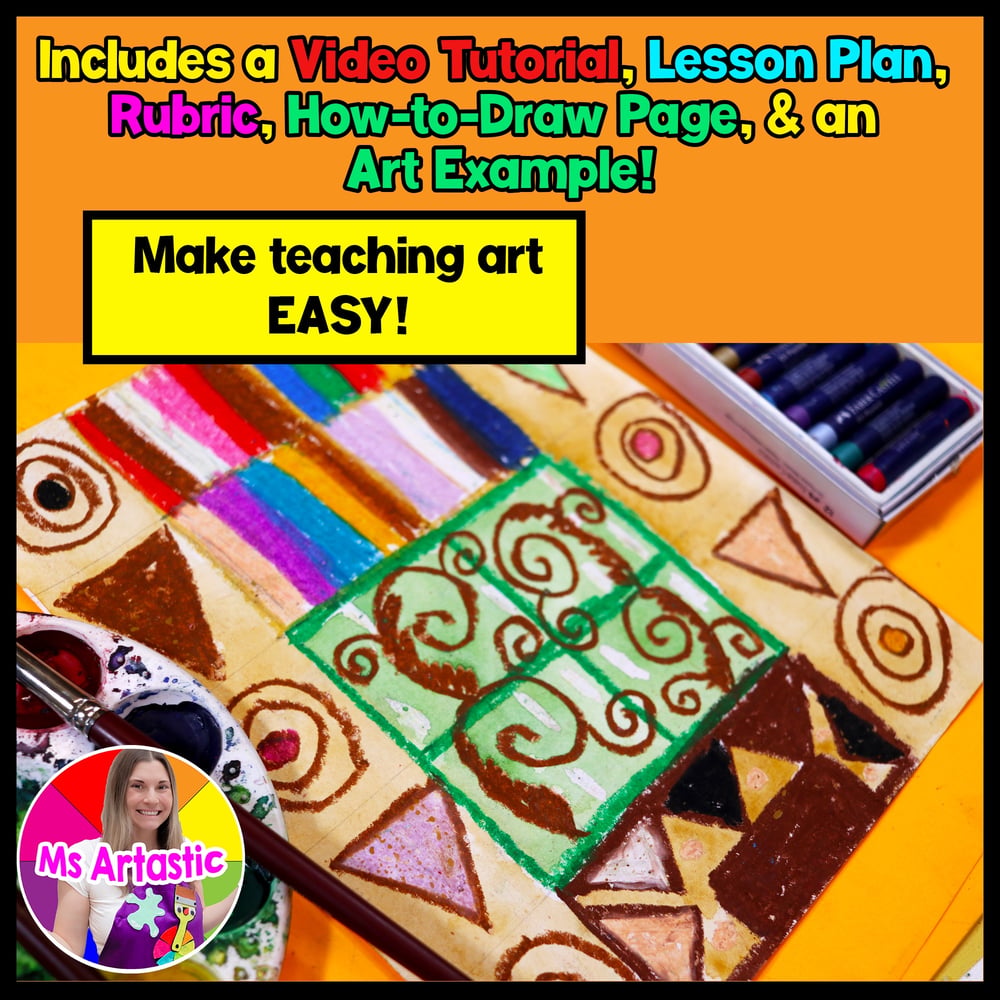 Gustav Klimt Art Project Frieze Art Lesson Art History Elementary Art Activity – image 2