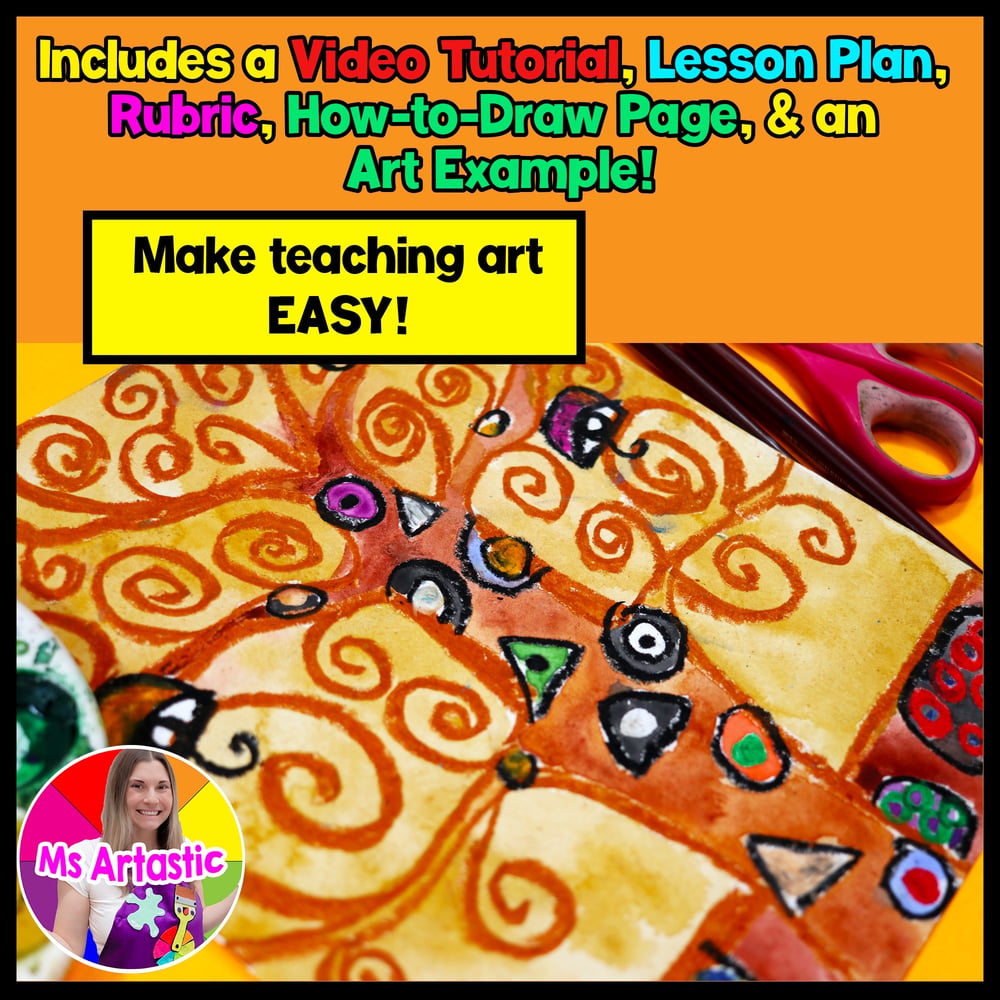 Gustav Klimt Tree of Life Art Lesson Art History Elementary Klimt Art Project – image 2