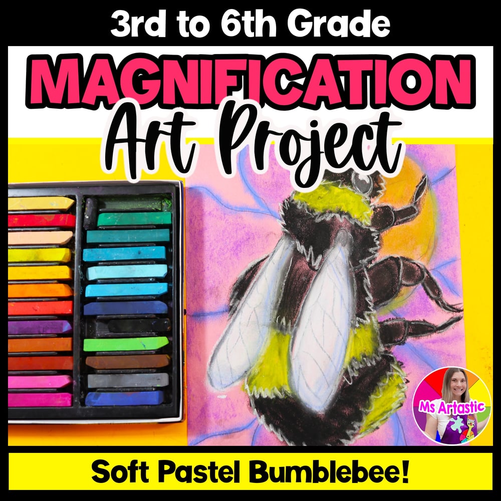 Bumblebee Magnification Art Lesson Soft Pastel Bumblebee Drawing Spring Insect