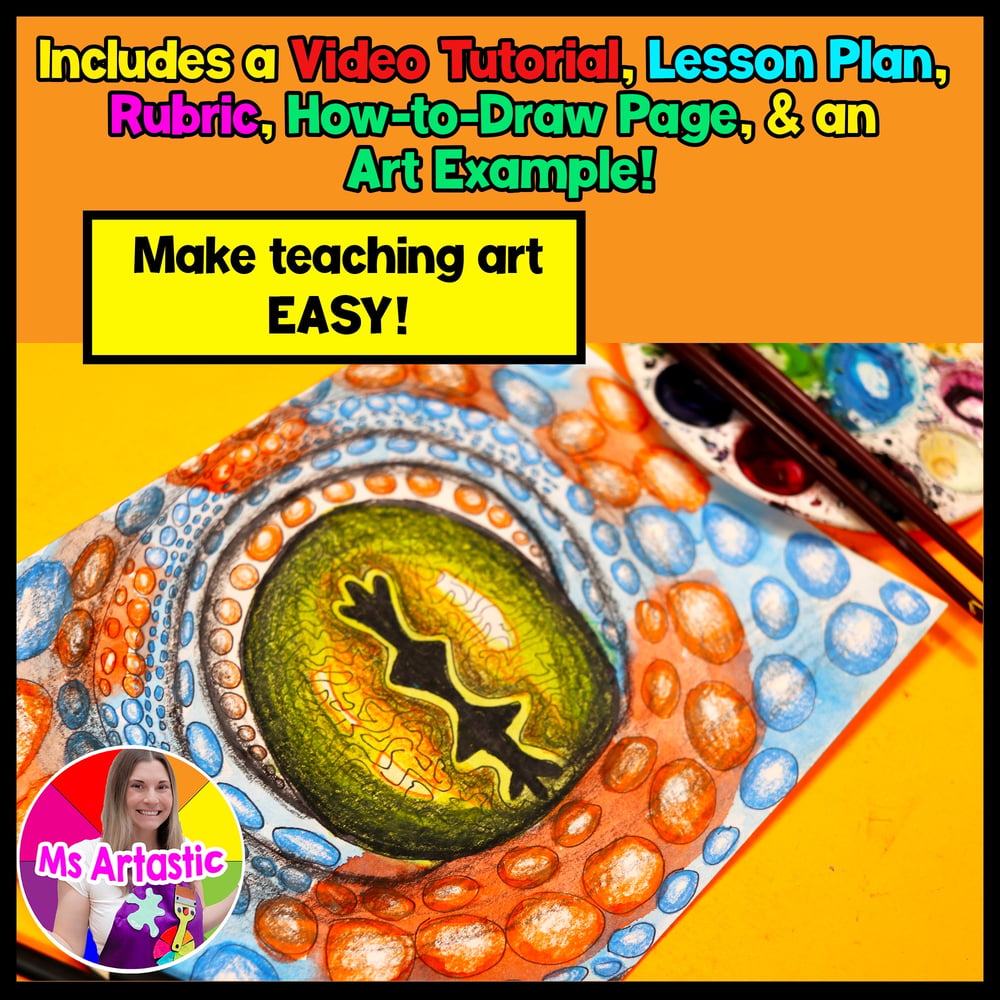 Lizard Eye Magnification Art Lesson Gecko Eye Drawing Reptile Eye Art Project – image 2