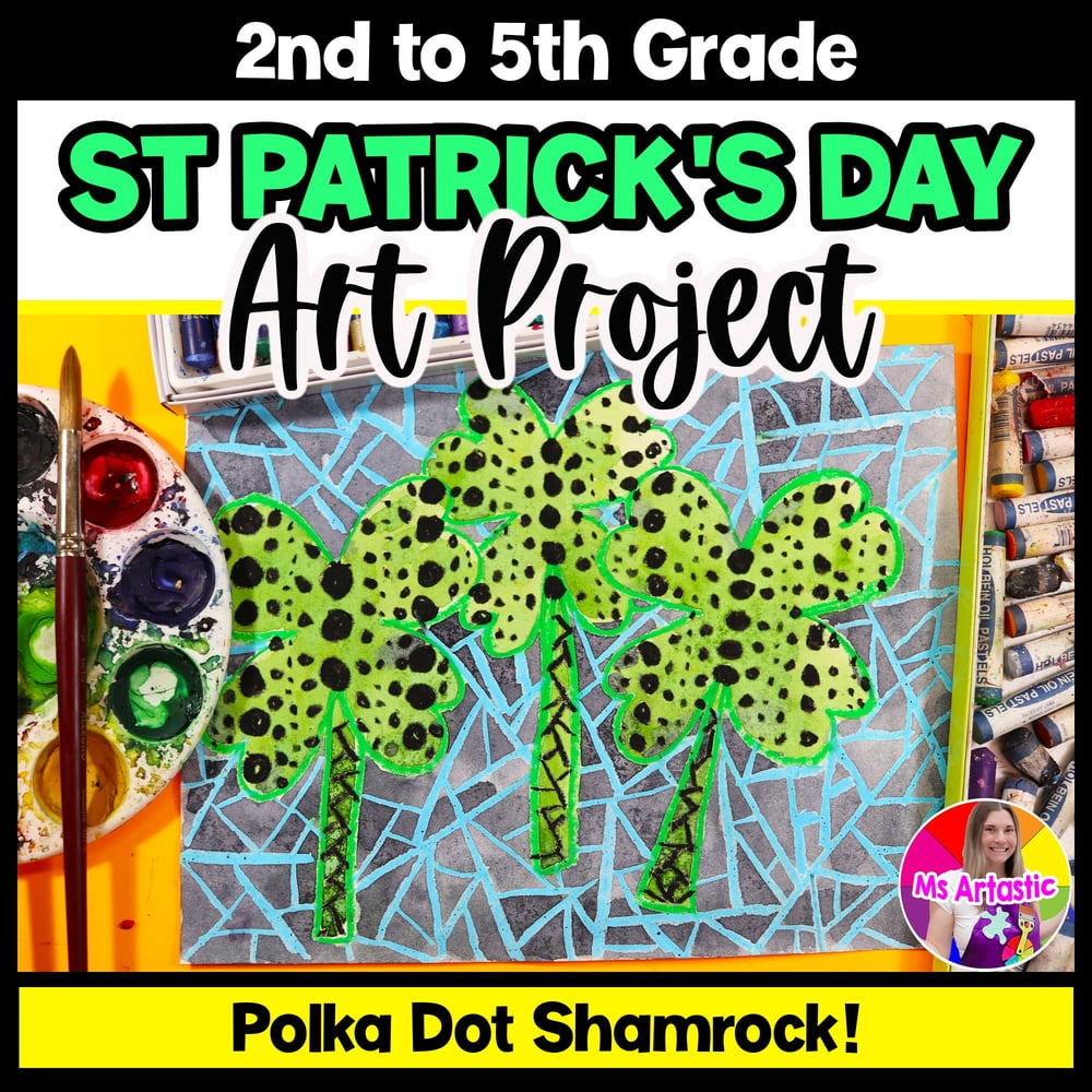 St Patricks Day Art Lesson Shamrock Art Activity Yayoi Kusama Art Project