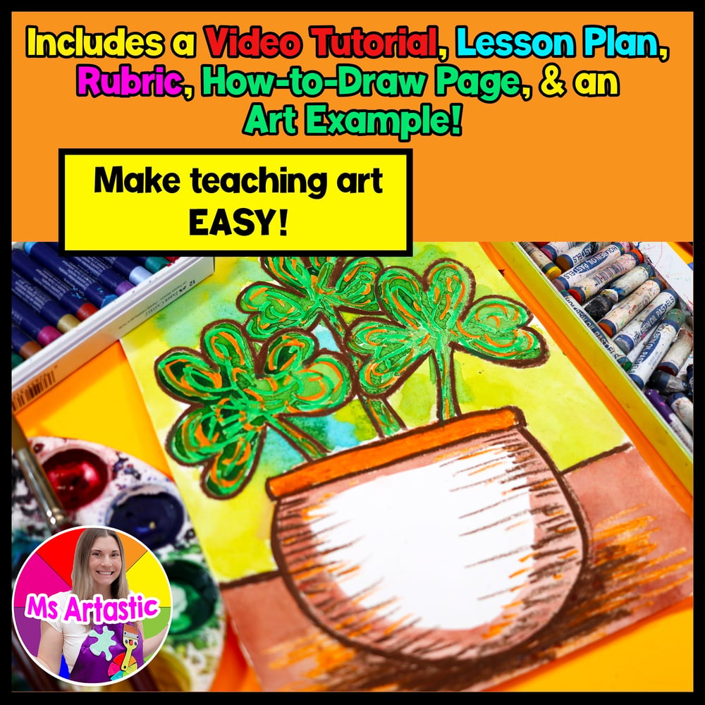 St Patricks Day Art Lesson Van Gogh Shamrock St Patricks Art Project Activity – image 2