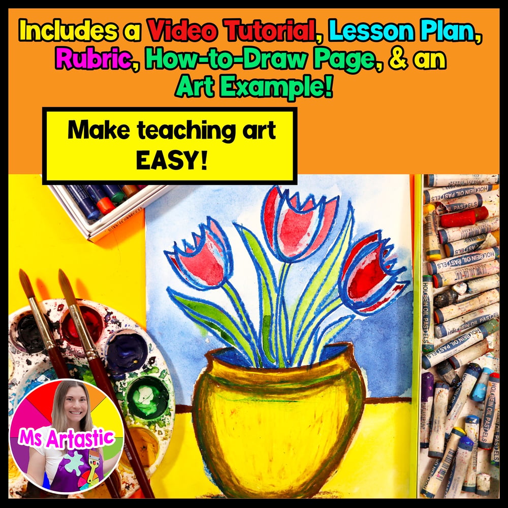 Spring Art Lesson Vincent van Gogh Tulips Art Project Vase Spring Art Project – image 2