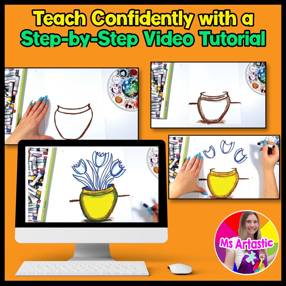 Spring Art Lesson Vincent van Gogh Tulips Art Project Vase Spring Art Project – image 4
