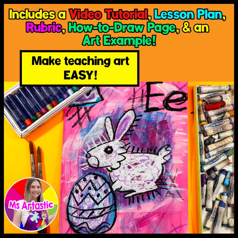 Art History Easter Bunny Art Lesson JeanMichel Basquiat Easter Art Project – image 2