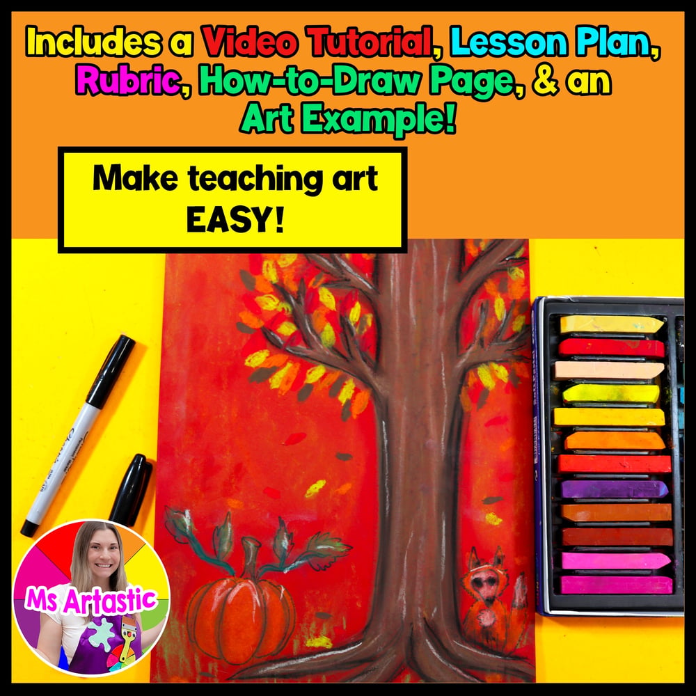 Fall Tree Art Lesson Autumn Tree Art Project Seasonal Art Activity Primary Art – image 2