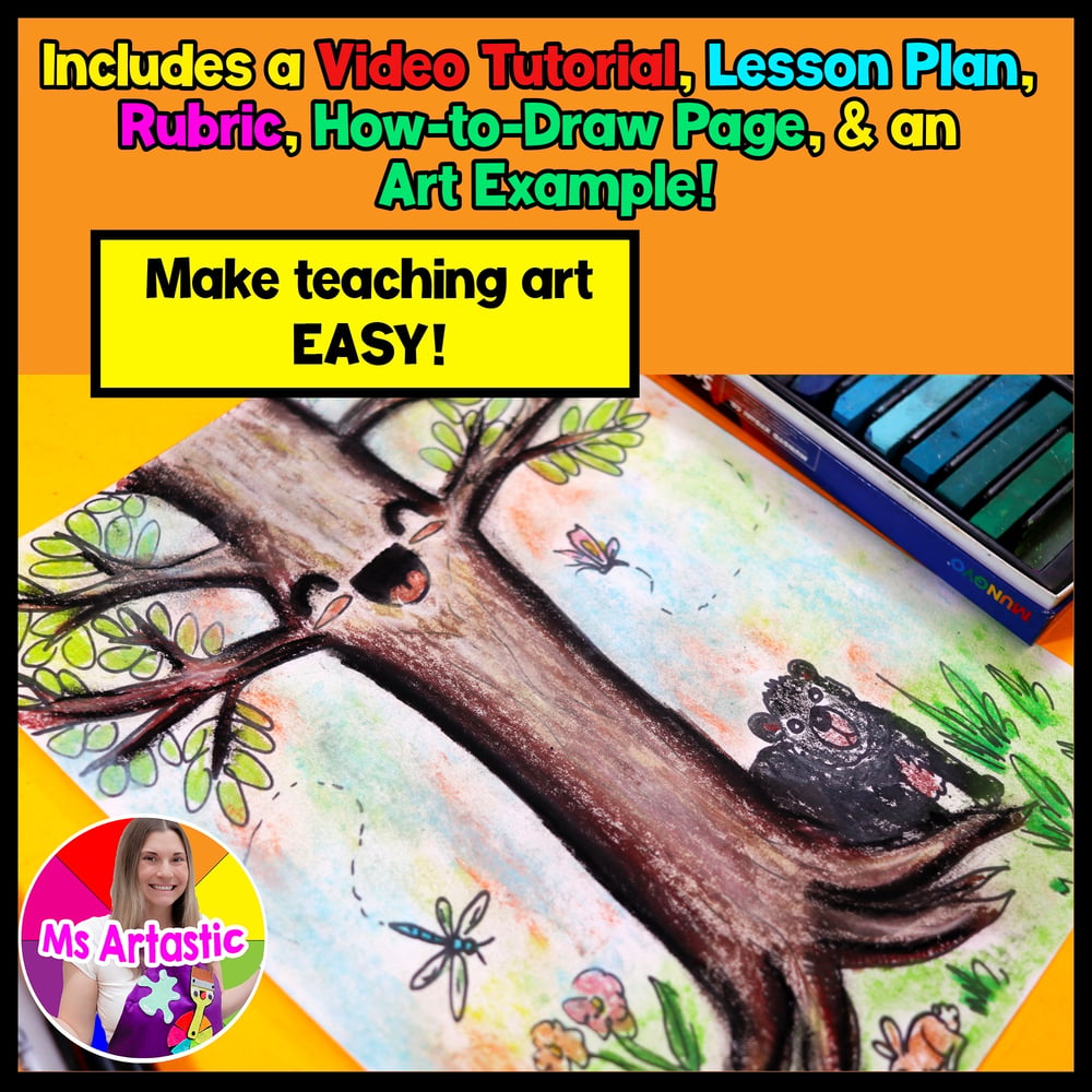 Summer Art Lesson Summer Tree Art Project Elementary Summer Art Activity – image 2