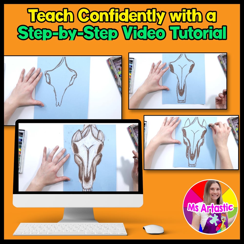 Georgia O Keeffe Art Project Horse Skull Middle School Art Lesson Art History – image 4