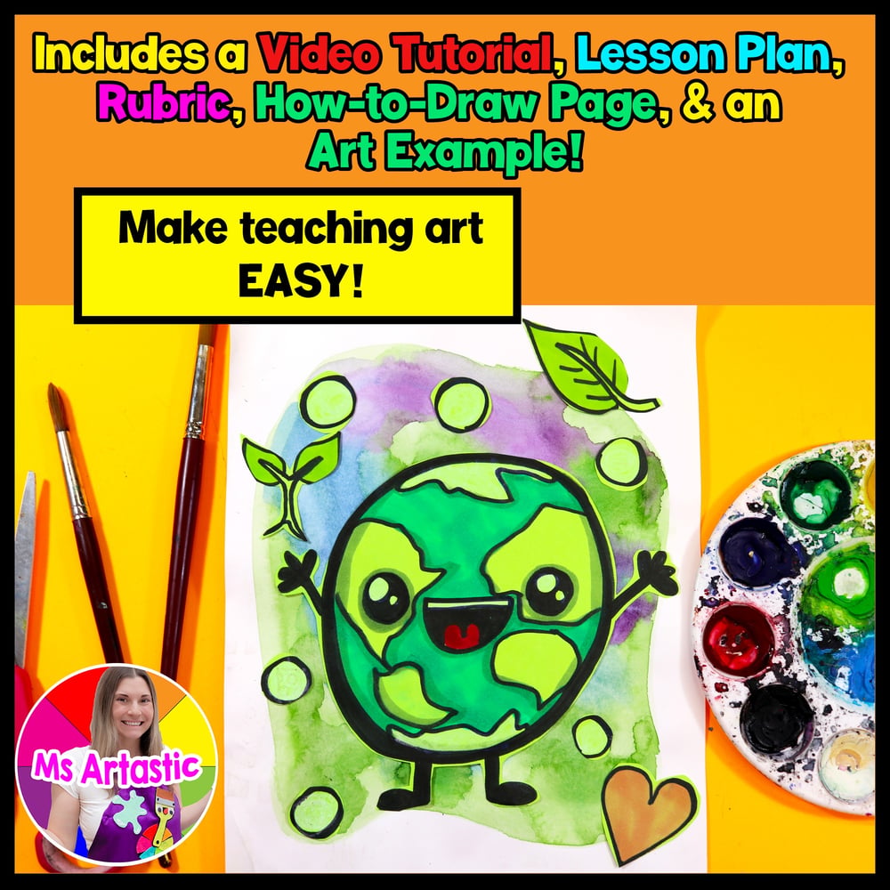 Earth Day Art Lesson Cute Planet Earth Drawing Elementary Earth Day Art Project – image 2
