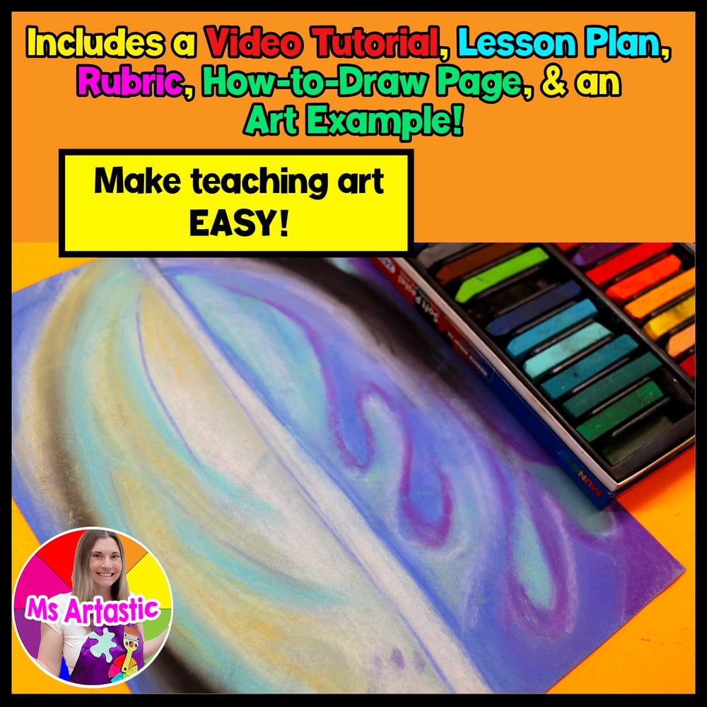 Georgia OKeeffe Art Lesson Abstract Chalk Pastel Art Project Middle School Art – image 2