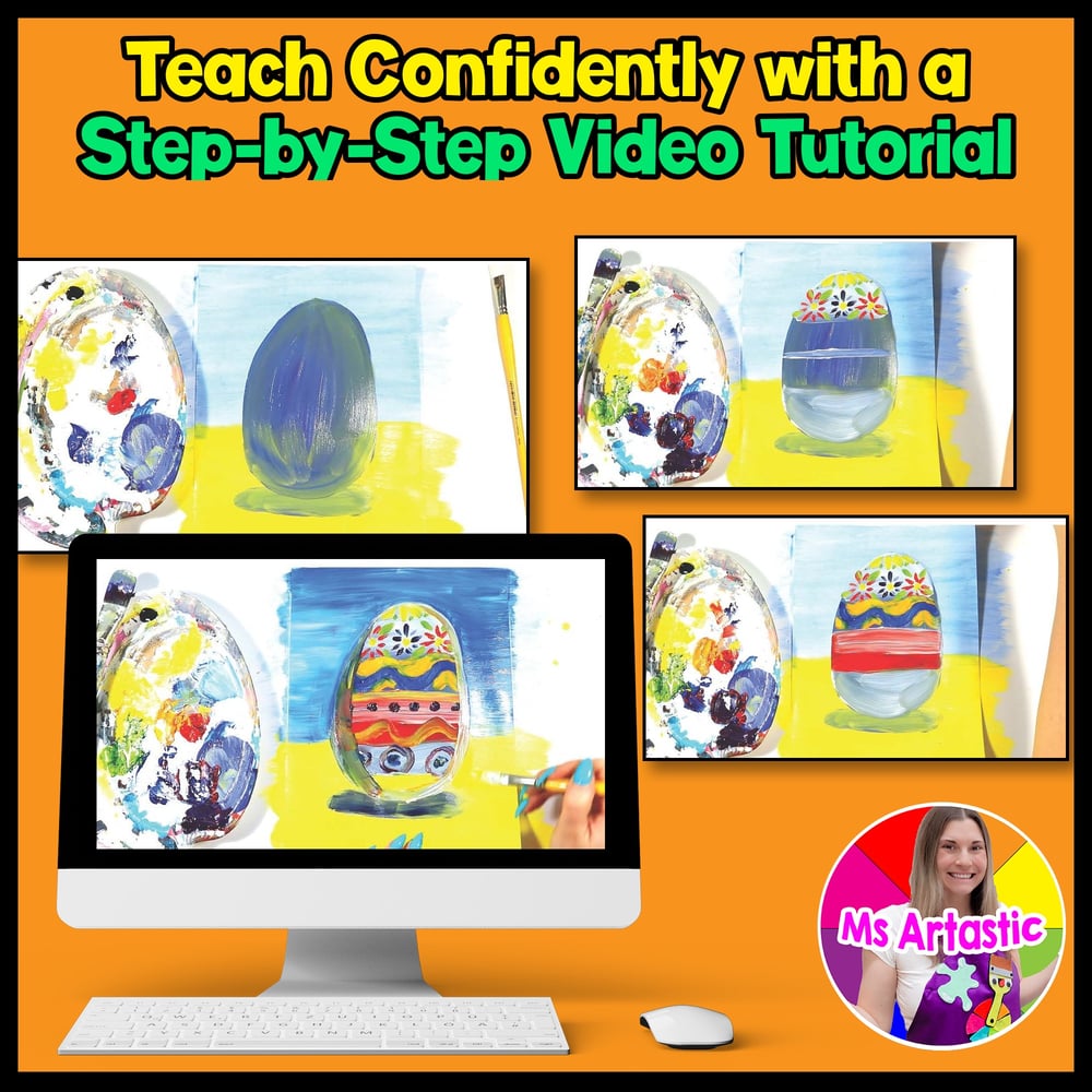 Easter Egg Art Lesson Wayne Thiebaud Inspired Easter Art Project Easter Painting – image 4