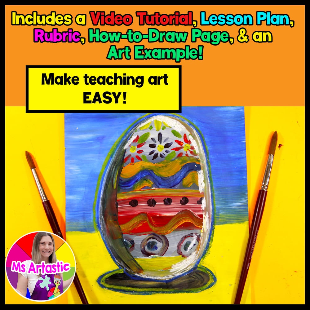 Easter Egg Art Lesson Wayne Thiebaud Inspired Easter Art Project Easter Painting – image 2