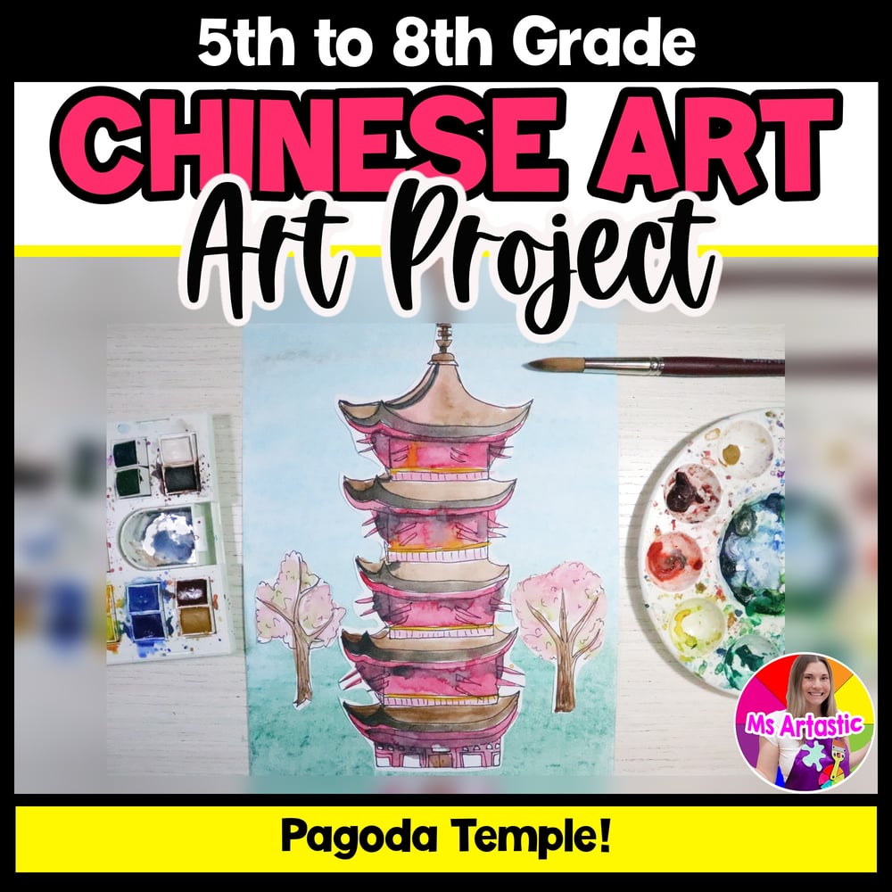 Chinese Pagoda Temple Art Project Art Lesson Lunar New Year Art History Activity