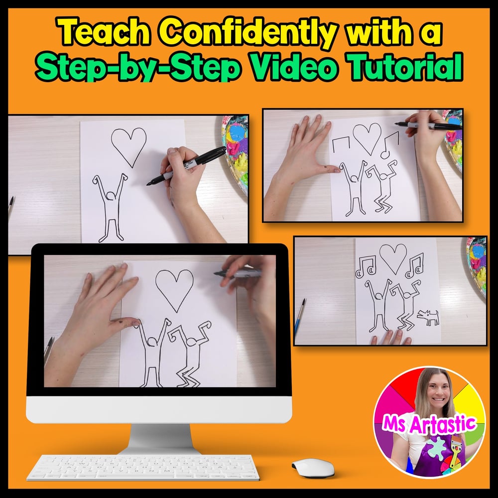 Keith Haring Art Lesson Pop Art Elementary Art Project Artwork Activity – image 4