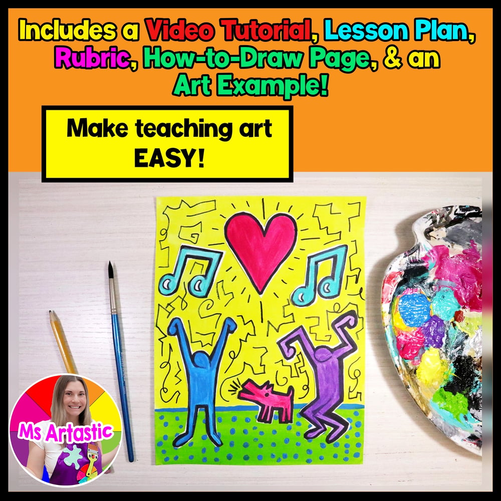 Keith Haring Art Lesson Pop Art Elementary Art Project Artwork Activity – image 2