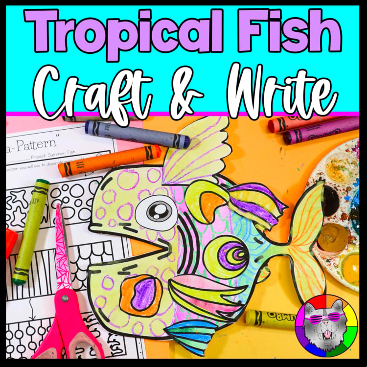 Summer Craft Tropical Fish Craft and Writing Prompt Worksheets Activities