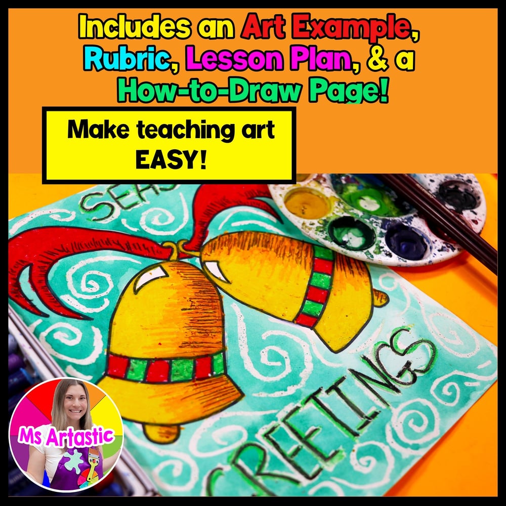 Christmas Art Lesson Bells Christmas Art Project Christmas Art Activity – image 2