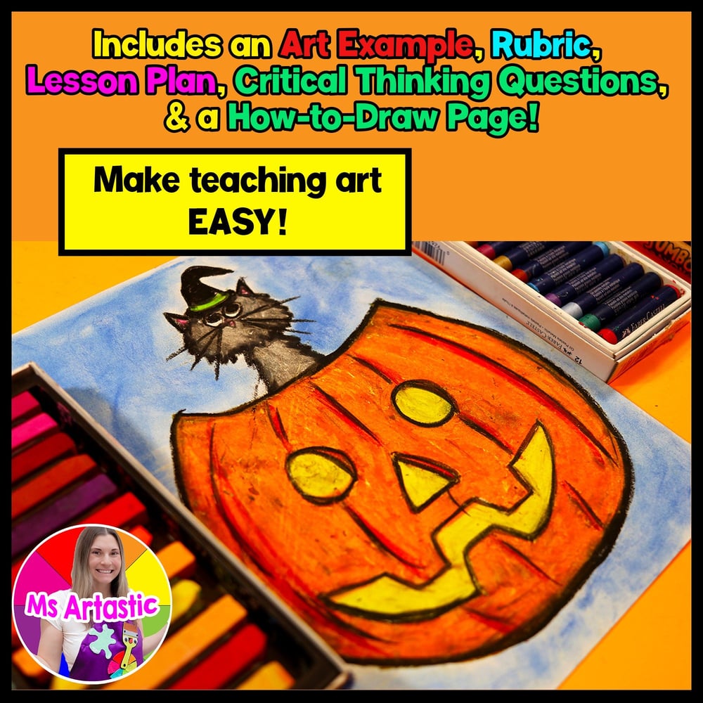 Halloween Art Lesson Jack O Lantern Art Project Halloween Cat Craft Art Activity – image 2