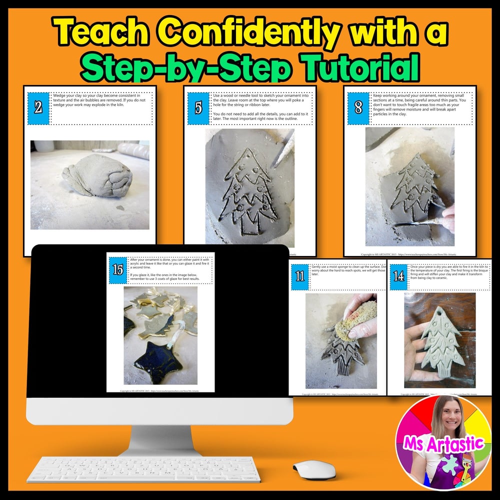 Christmas Art Lesson, Ceramic Christmas Ornaments Art Project – image 4