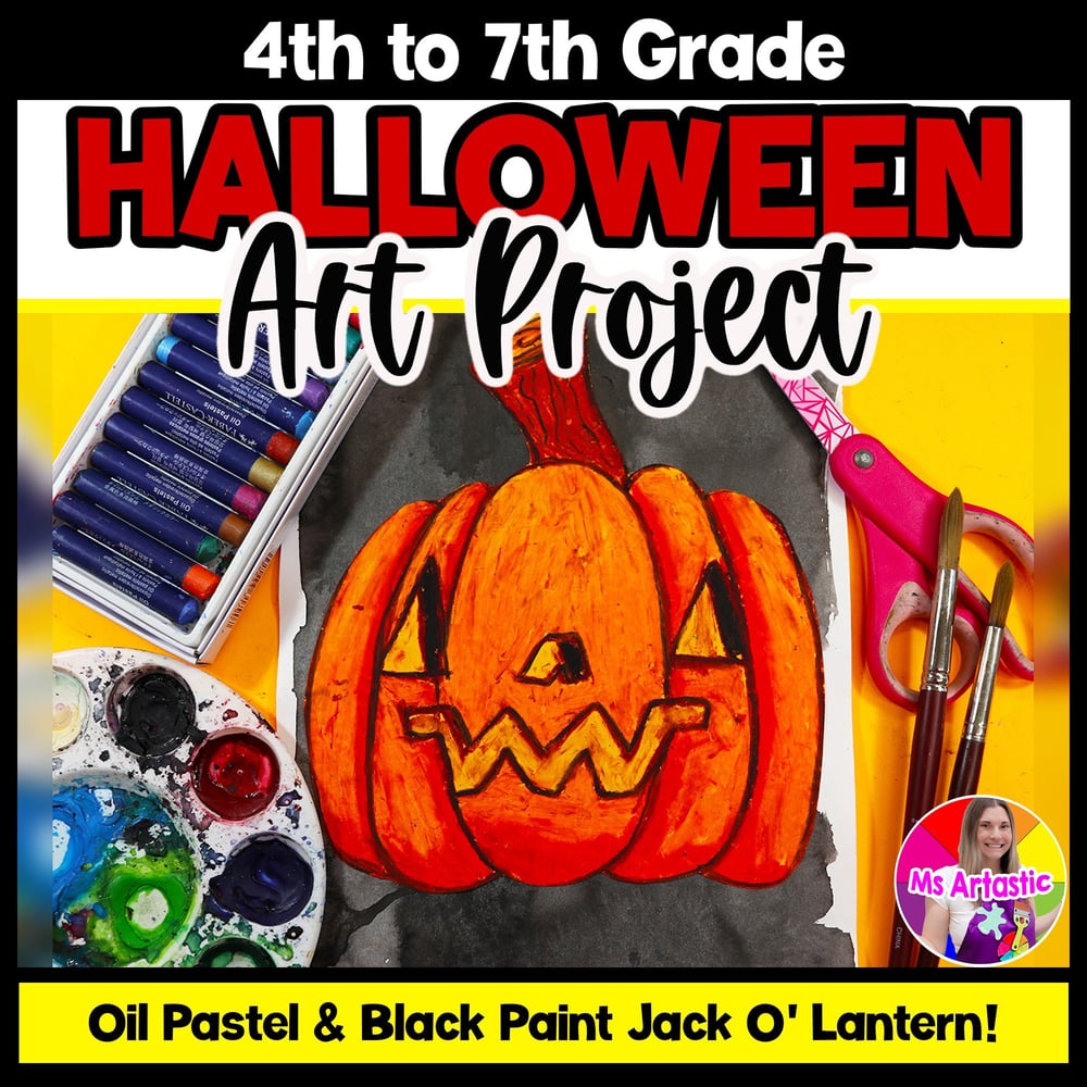 Halloween Art Lesson Jack O Lantern October Art Project Pumpkin Art Activity