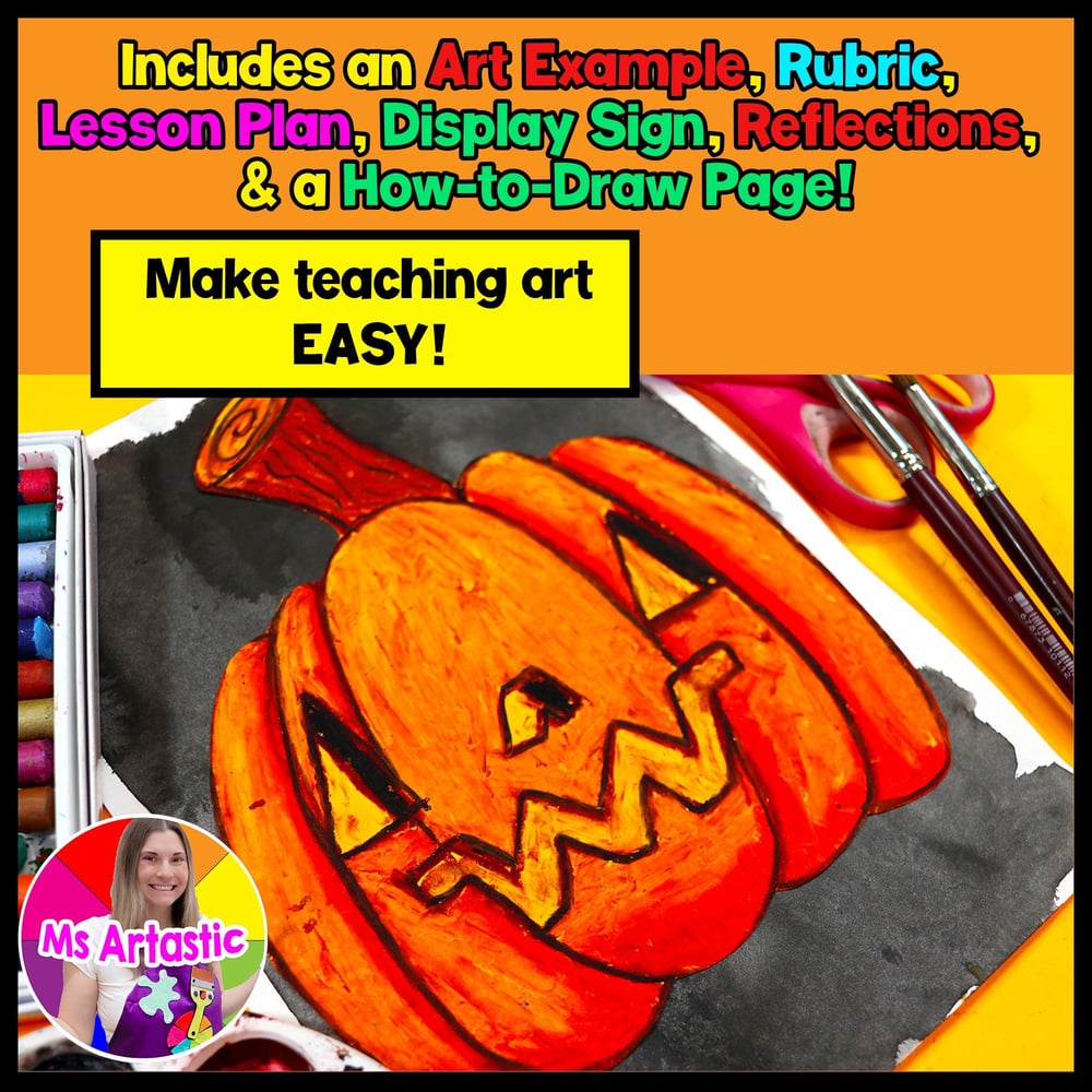 Halloween Art Lesson Jack O Lantern October Art Project Pumpkin Art Activity – image 2