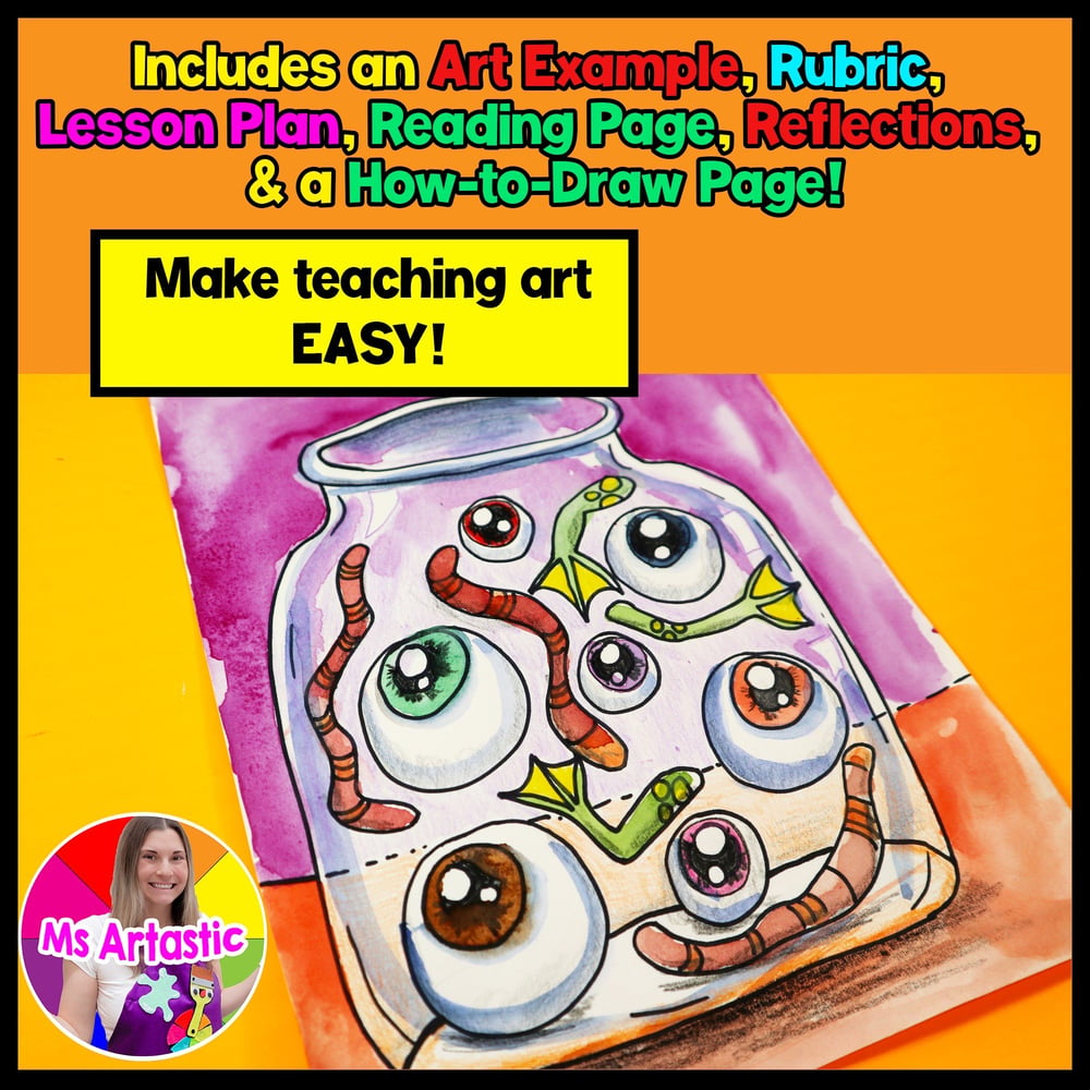 Art Project Halloween Art Lesson Spooky Jar October Artwork Autumn Art Activity – image 2