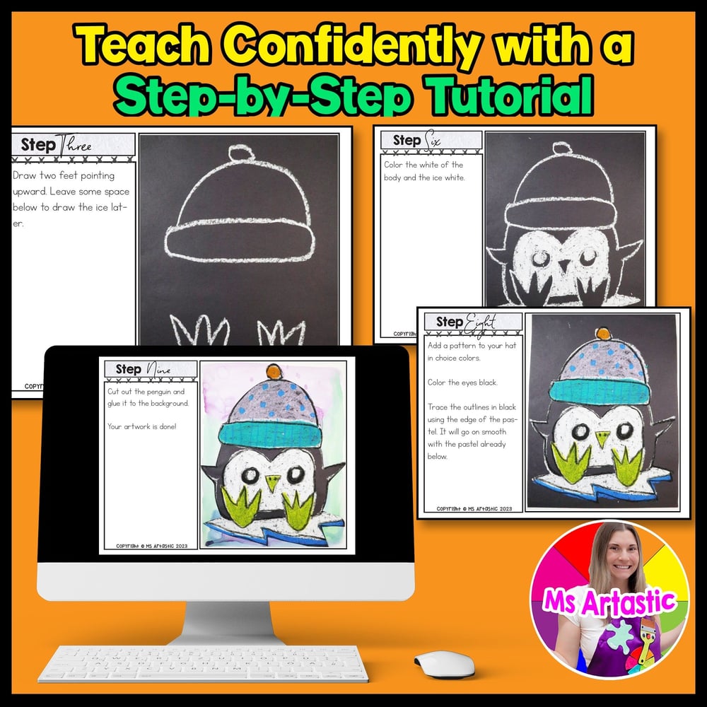 Primary Penguin Art Project Winter Art Lesson Plan Penguin Kindergarten Art – image 4
