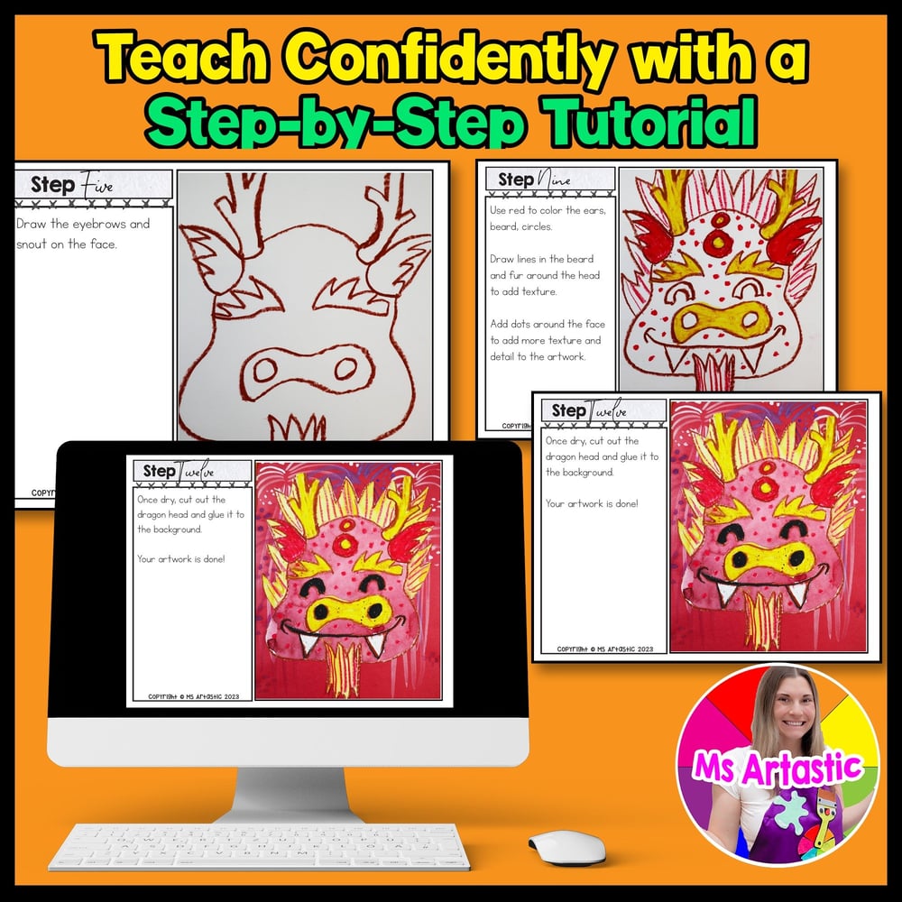 Lunar New Year Dragon Art Project Chinese New Year Art Lesson Lunar New Year Art – image 4