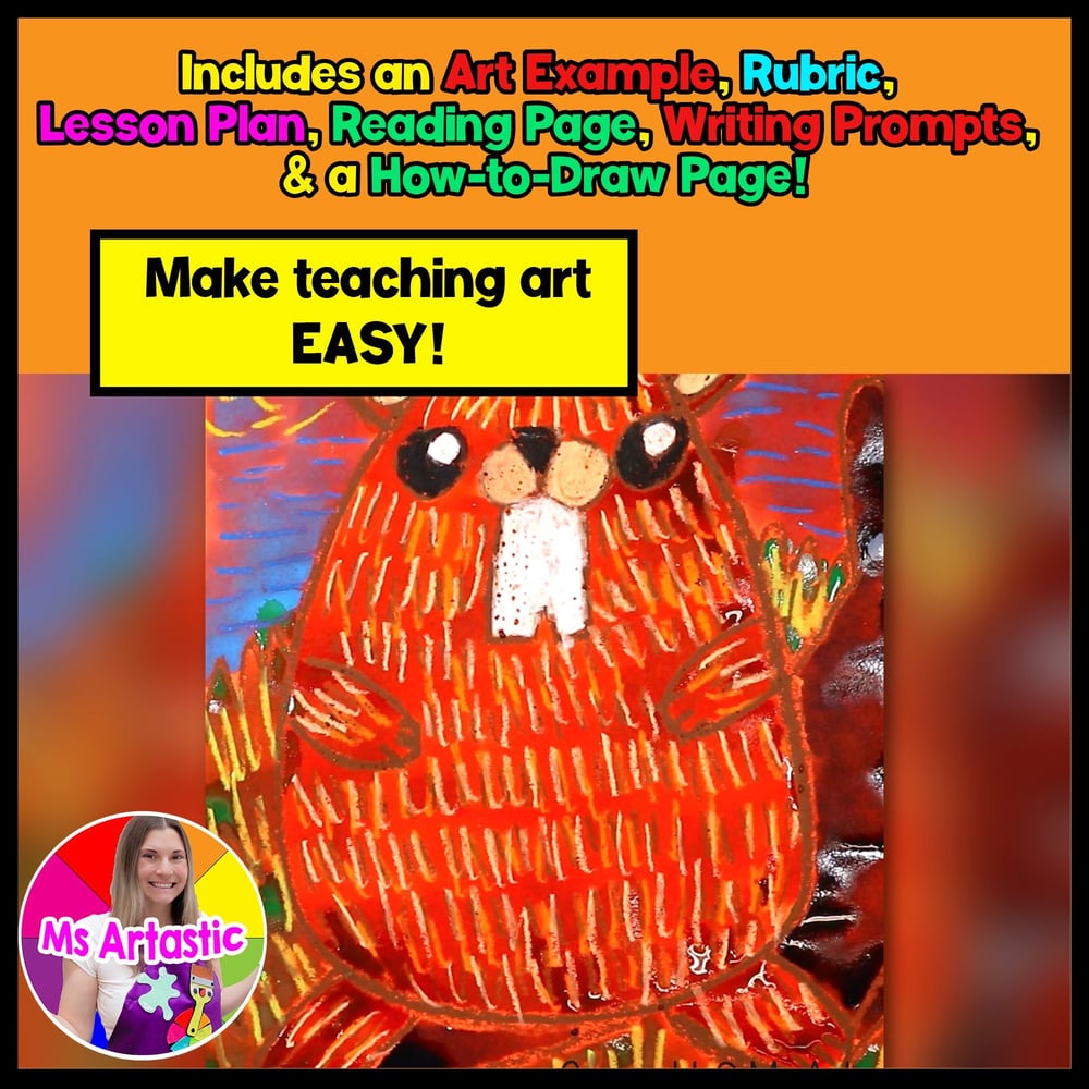 Groundhog Day Art Lesson Groundhog Day Line Art Project Winter Art Activity – image 2