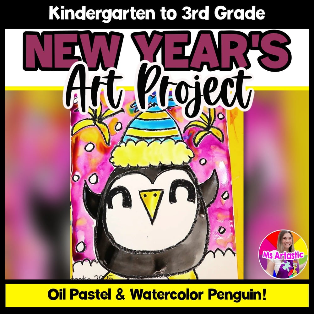 New Year Art Project Craft Activity Penguin Art Lesson Writing Prompt Reading