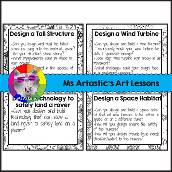 STEAM Task Cards 32 Makerspace Task Cards STEM Project Activities Prompt Cards – image 4