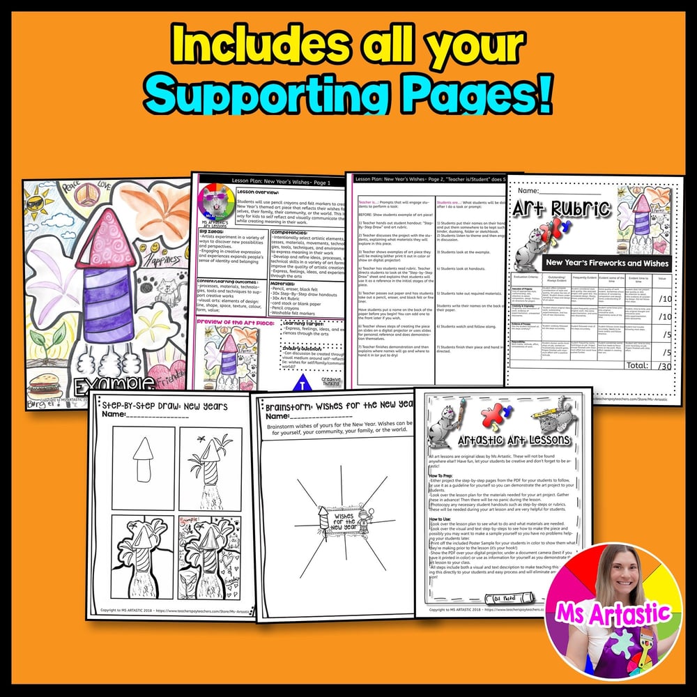 New Years Art Lesson Goals for New Year Art Project New Year Art Activity – image 3