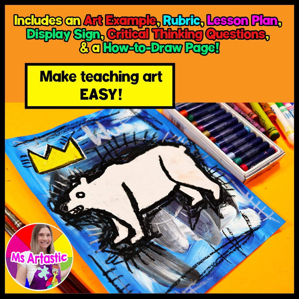 Basquiat Polar Bear Art Project Winter Art Lesson Jean Michel Basquiat Art – image 2